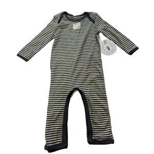 NWT‎ Burt's Bees Baby One Piece Jumpsuits 100% Organic Cotton 3-6M Gray